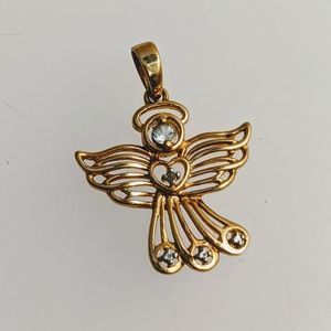 Gold Baptism Angel Necklace Pendant
